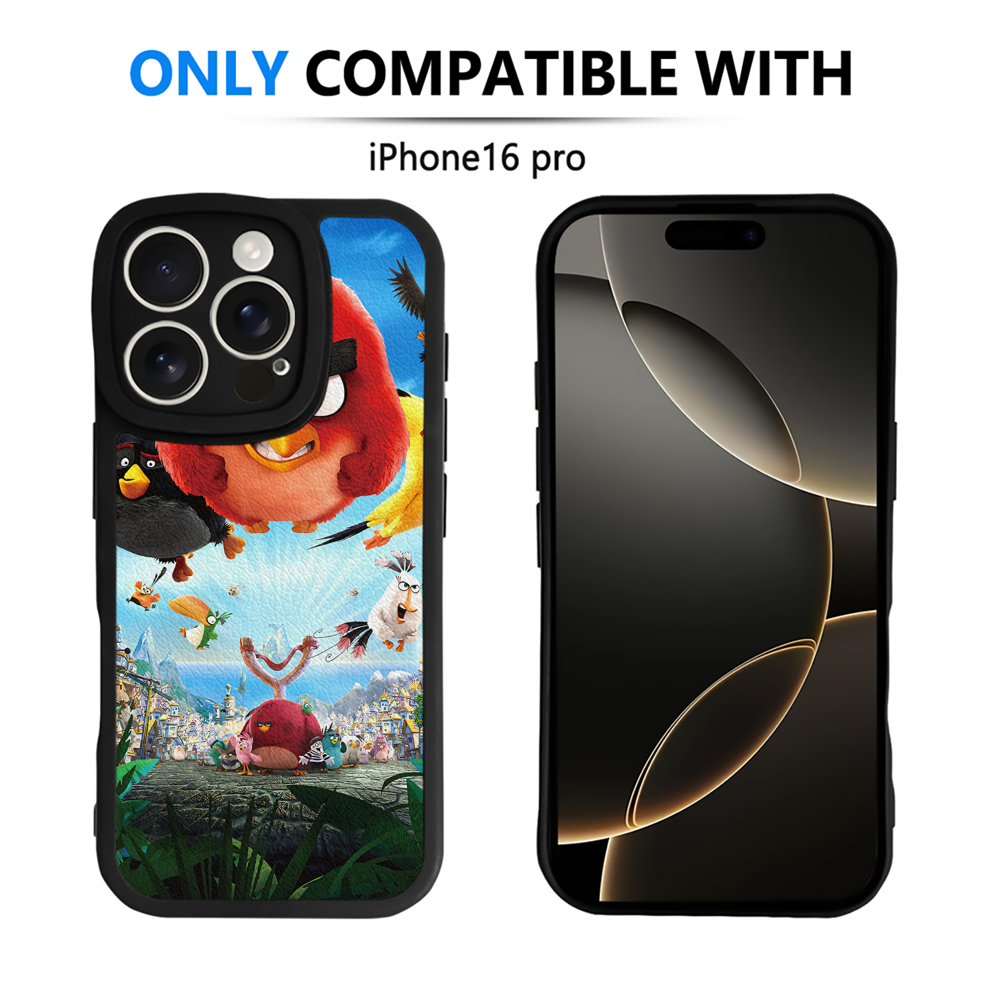 （画像用） Angry Birds アングリーバード 【iPhone 16シリーズ対応】シリコンスマホケース（レザー調） 材質：シリコン